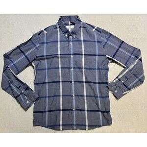 AMI PARIS Men’s 6 Rue Des Arquebusiers Striped Poplin Shirt Blue/White - Size 40